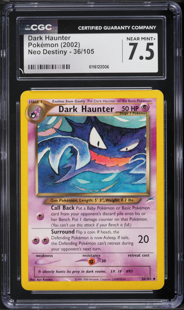 2002 Pokemon Neo Destiny Dark Haunter #36 CGC 7.5 NRMT+