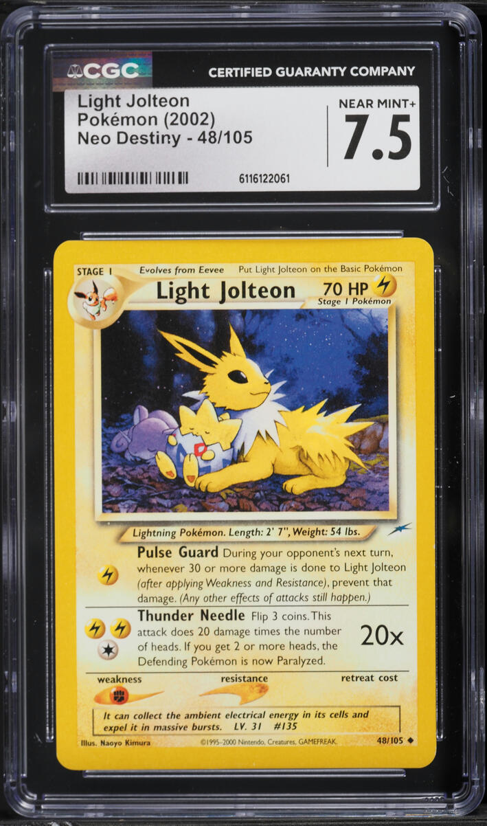 2002 Pokemon Neo Destiny Light Jolteon #48 CGC 7.5 NRMT+