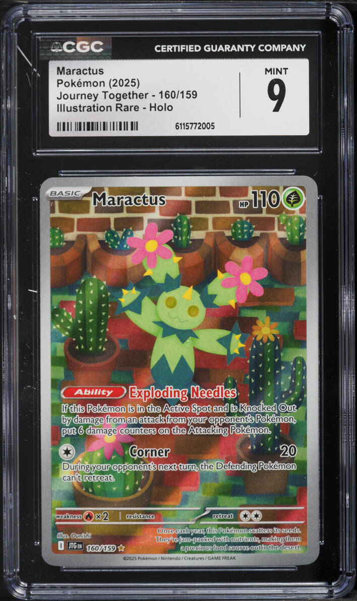 2025 Pokemon Scarlet & Violet Journey Together IR Maractus #160 CGC 9 MINT