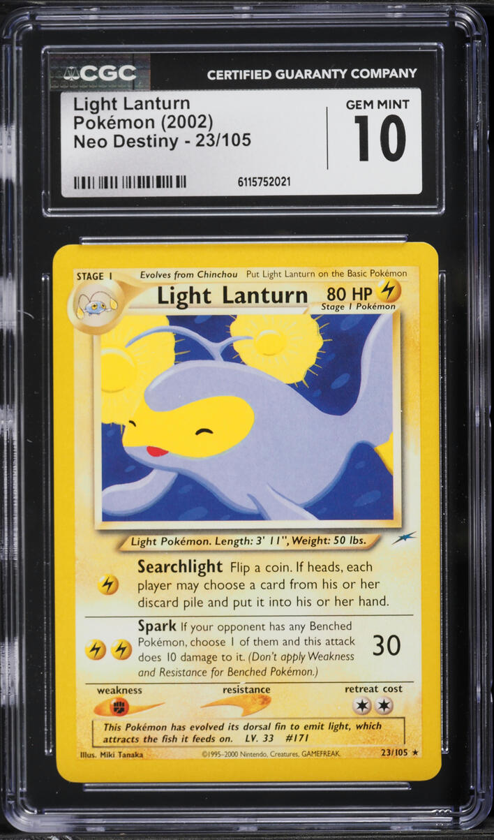 2002 Pokemon Neo Destiny Light Lanturn #23 CGC 10 GEM MINT