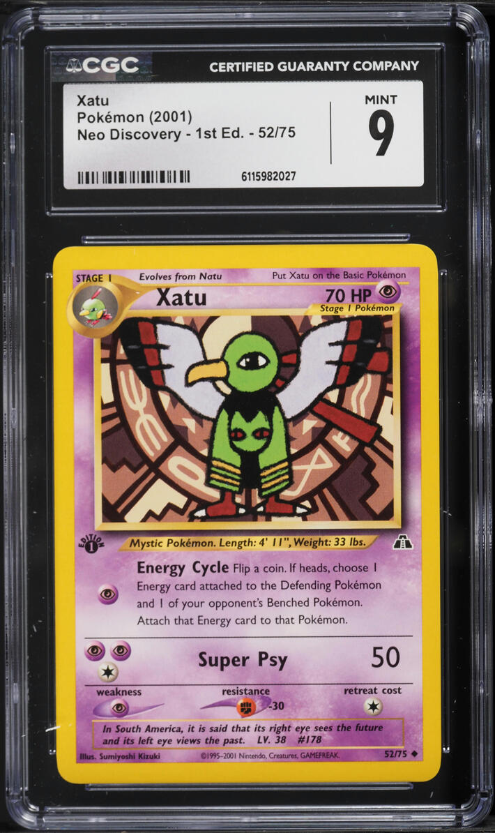 2001 Pokemon Neo Discovery 1st Edition Xatu #52 CGC 9 MINT