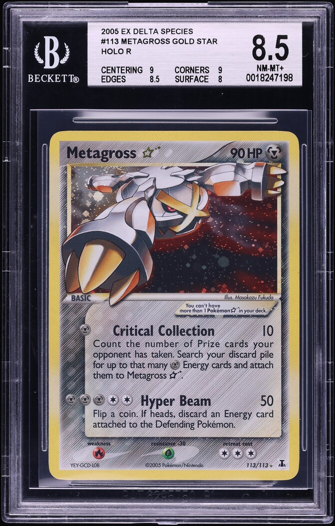 2005 Pokemon EX Delta Species Holo Metagross Gold Star #113 BGS 8.5 NM-MT+