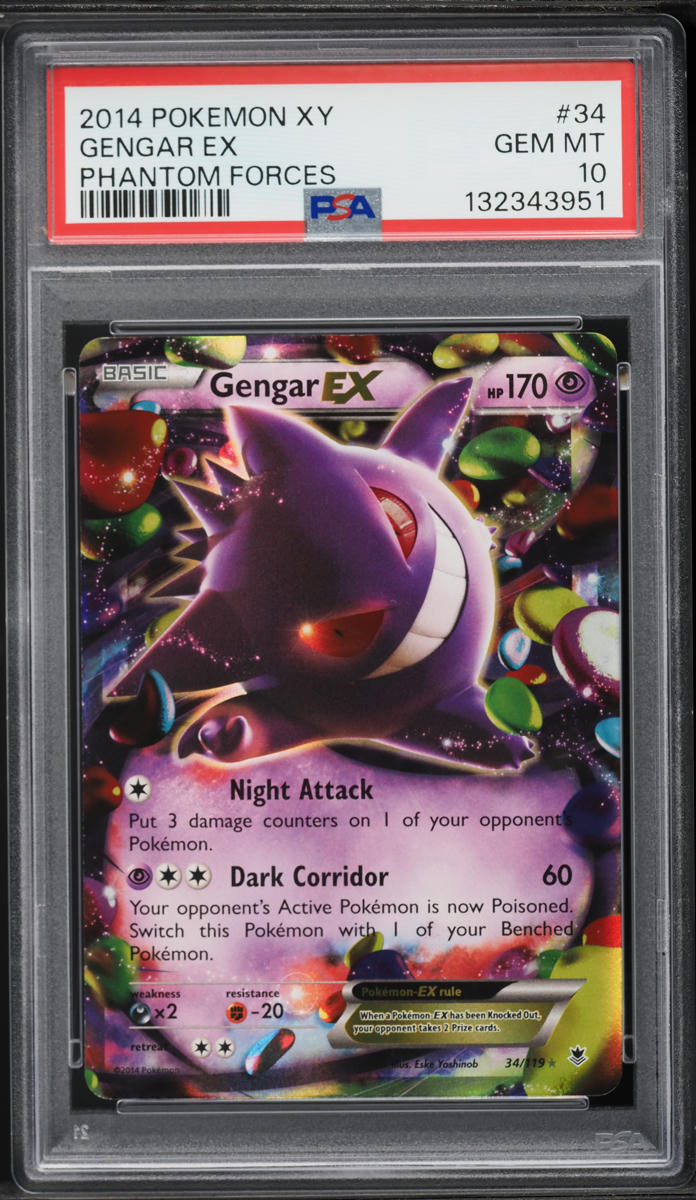 2014 Pokemon XY Phantom Forces Holo Gengar EX #34 PSA 10 GEM MINT