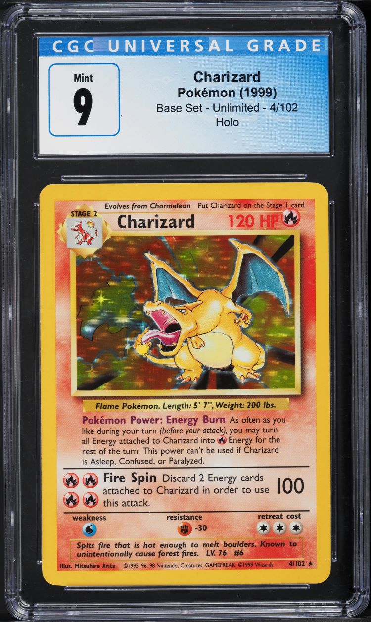 1999 Pokemon Base Set Holo Charizard #4 CGC 9 MINT
