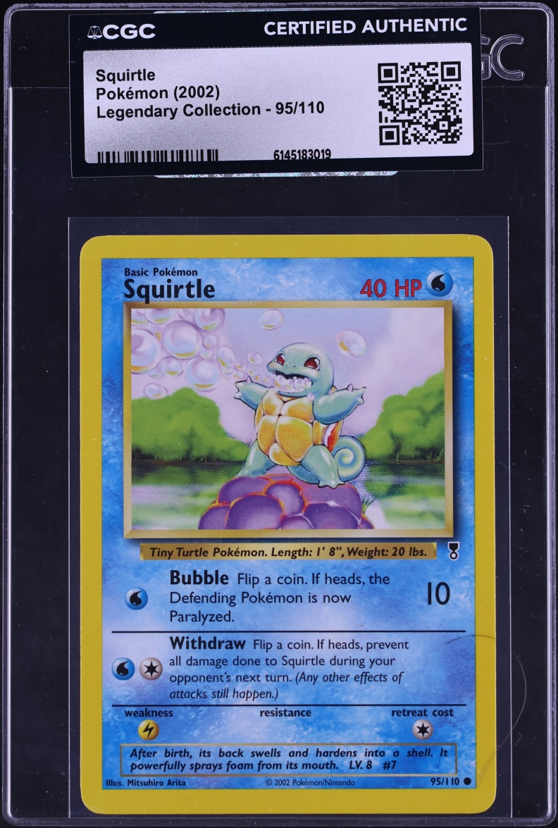 2002 Pokemon Legendary Collection Squirtle #95 CGC AUTH