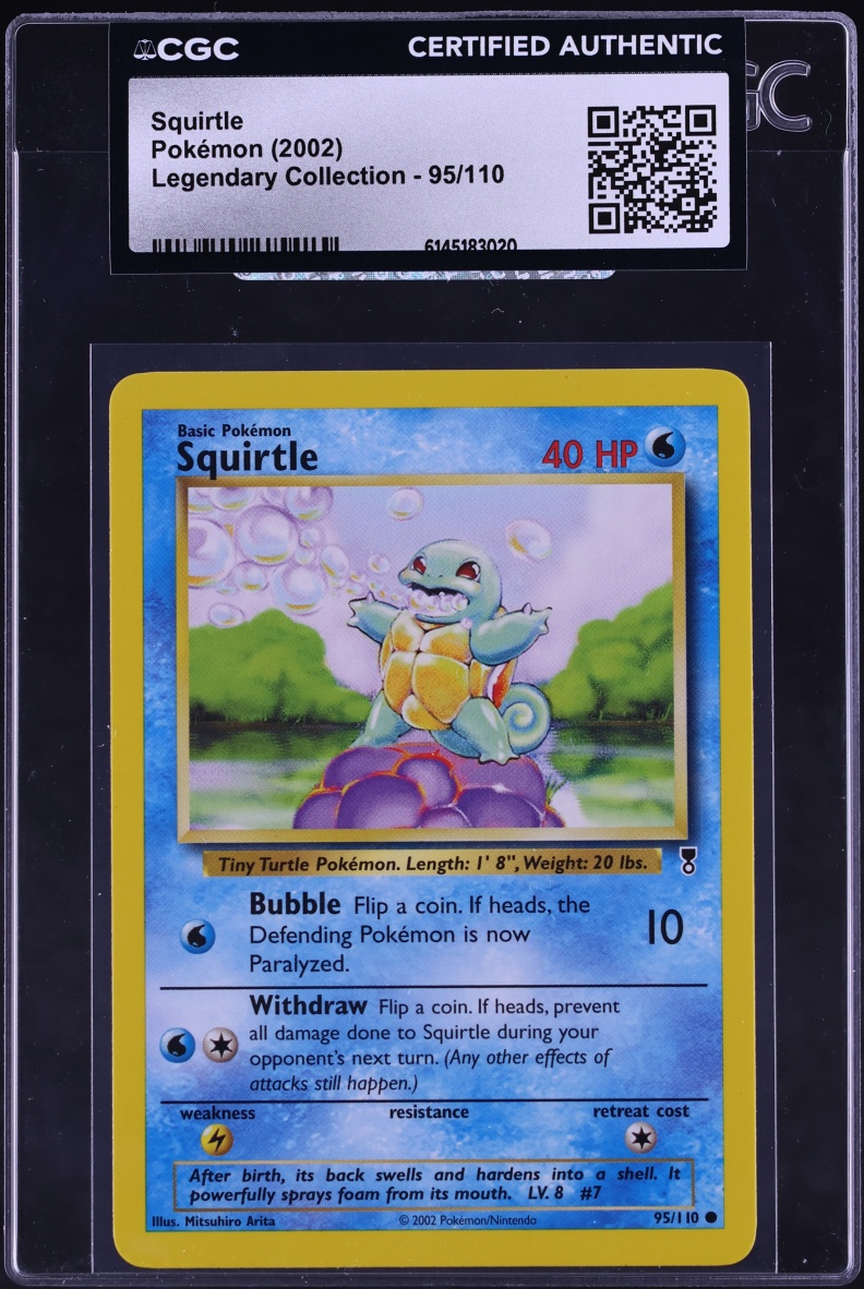 2002 Pokemon Legendary Collection Squirtle #95 CGC AUTH