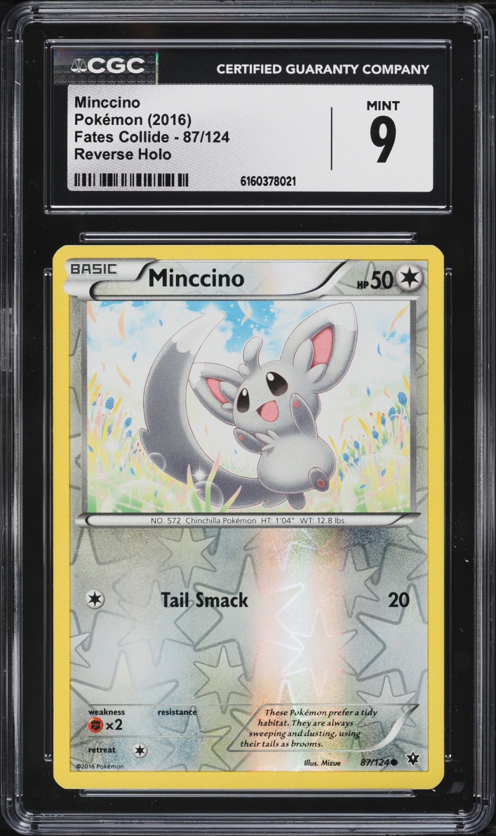 2016 Pokemon XY Fates Collide Reverse Holo Minccino #87 CGC 9 MINT