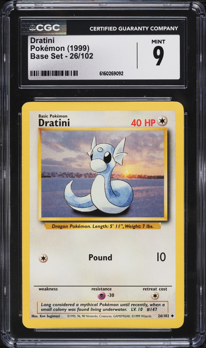 1999 Pokemon Base Set Dratini #26 CGC 9 MINT
