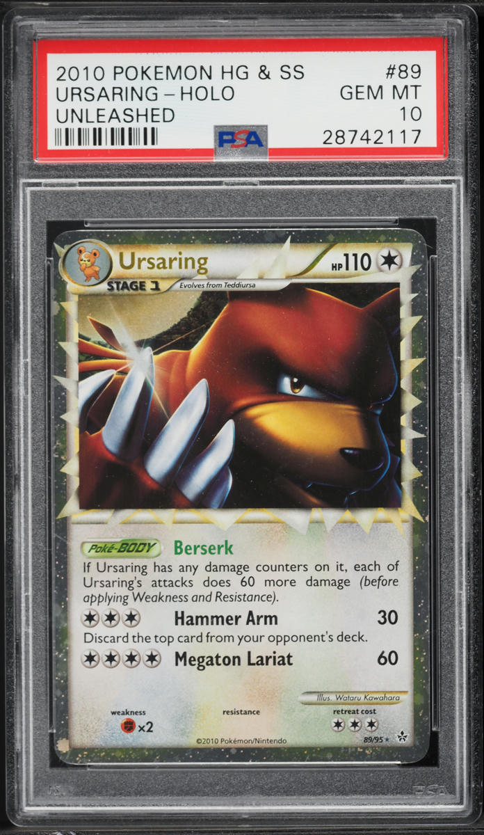 2010 Pokemon HeartGold & SoulSilver Unleashed Holo Ursaring #89 PSA 10 GEM MINT
