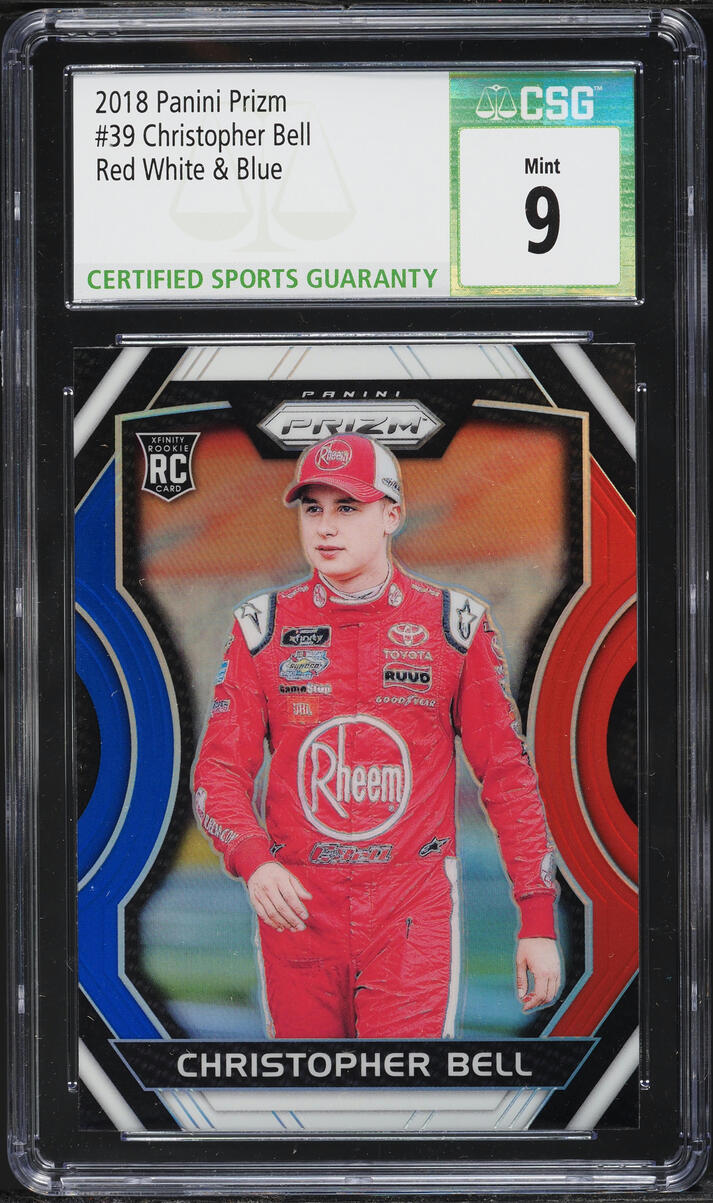 2018 Panini Prizm Red White & Blue Christopher Bell ROOKIE #39 CSG 9 MINT