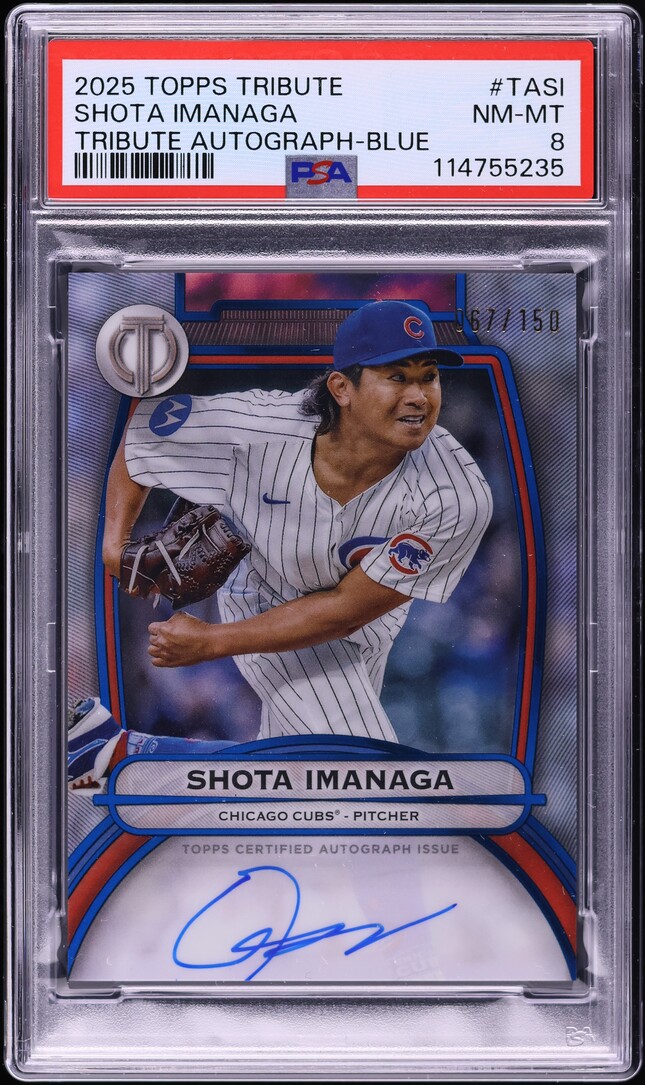2025 Topps Tribute Blue Shota Imanaga AUTO /150 #TASI PSA 8 NM-MT