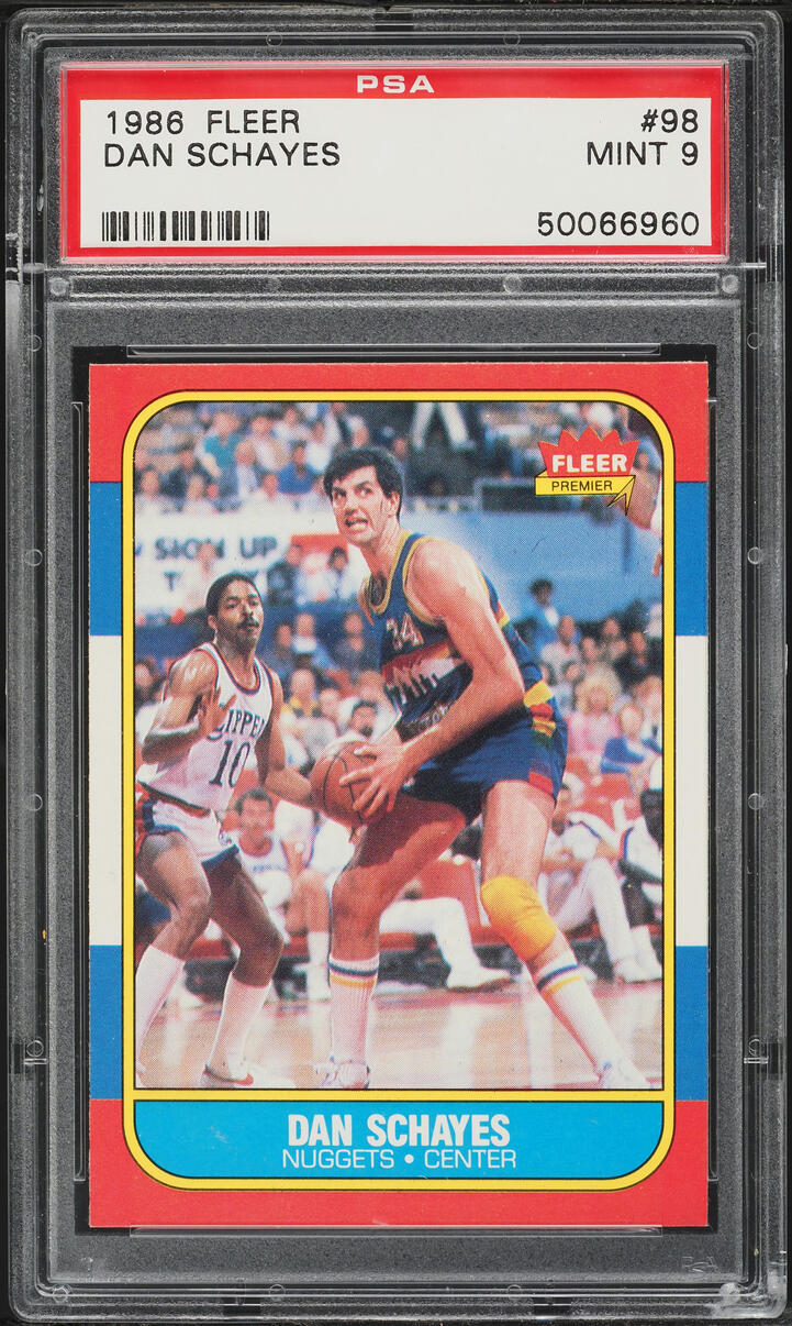 1986 Fleer Basketball Dan Schayes #98 PSA 9 MINT