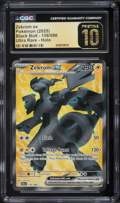 2025 Pokemon Black Bolt Black White Rare Zekrom Ex #172 PSA 10 GEM