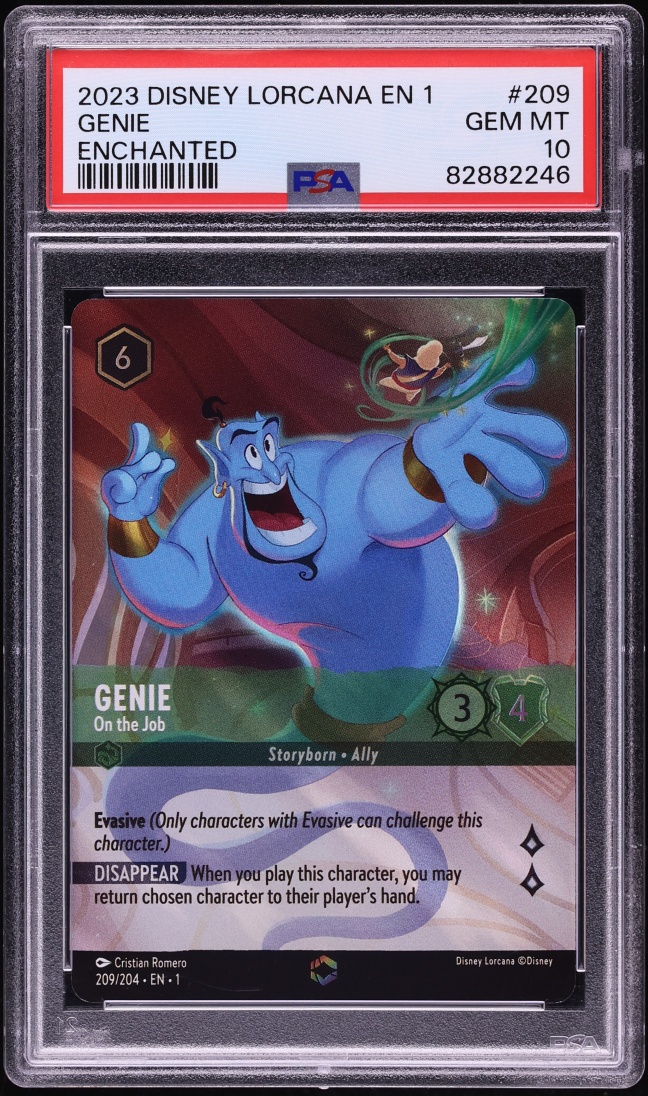 2023 Disney Lorcana The First Chapter Enchanted Genie On The Job #209 PSA 10 GEM MINT
