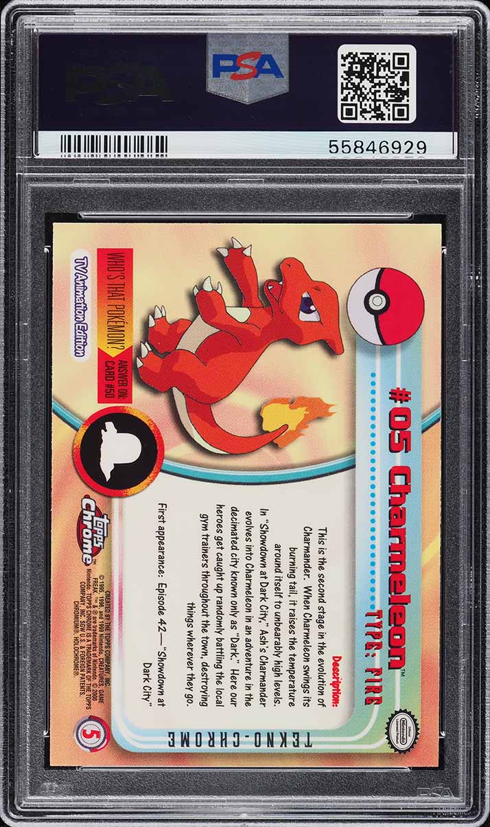 2000 Topps Pokemon Chrome Series 1 Tekno Charmeleon #5 PSA 9 MINT