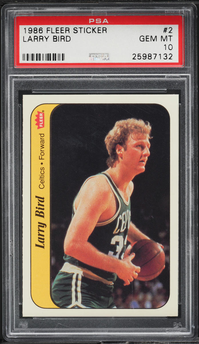 1986 Fleer Sticker Larry Bird #2 PSA 10 GEM MINT
