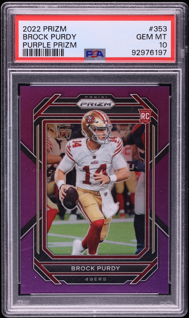 2022 Panini Prizm Purple Brock Purdy ROOKIE /125 #353 PSA 10 GEM MINT