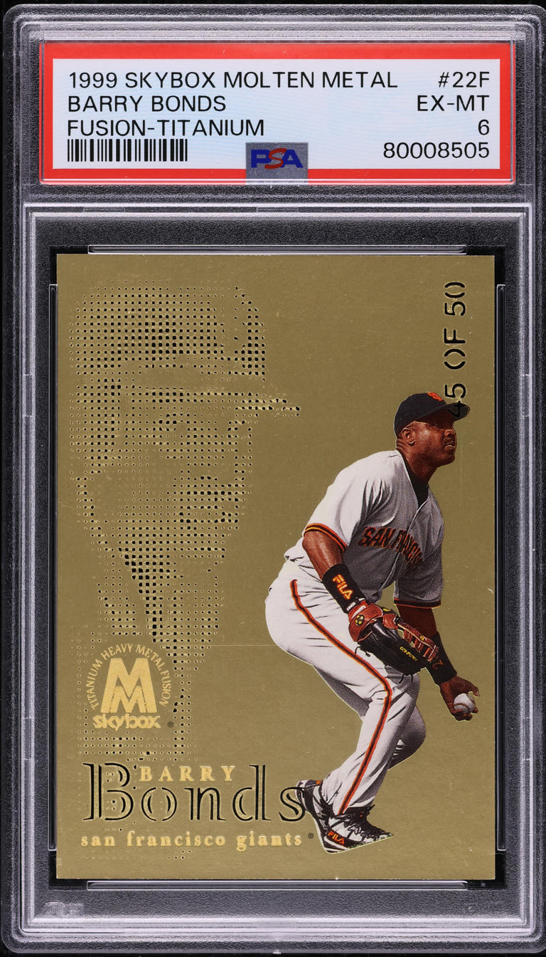 1999 Skybox Molten Metal Fusion Titanium Barry Bonds /50 #22F PSA 6 EXMT