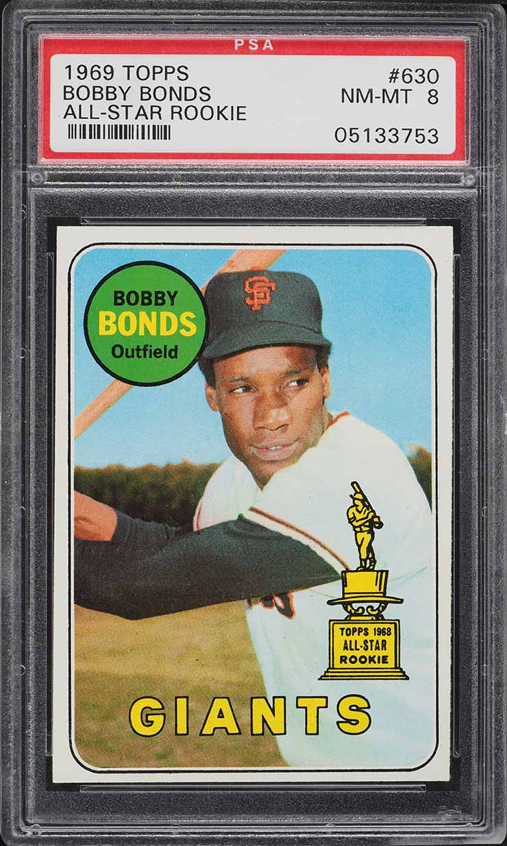1969 Topps Bobby Bonds ROOKIE #630 PSA 8 NM-MT