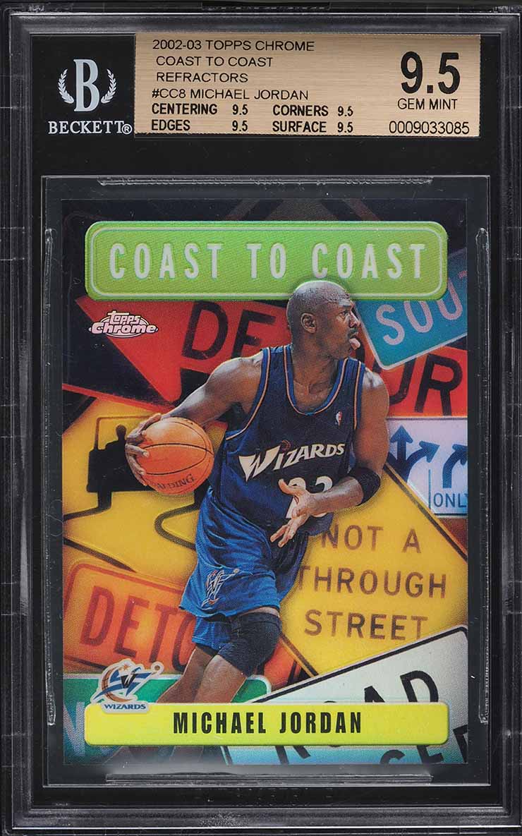 2002 Topps Chrome Coast To Coast Refractor Michael Jordan #CC8 BGS 9.5 GEM MINT