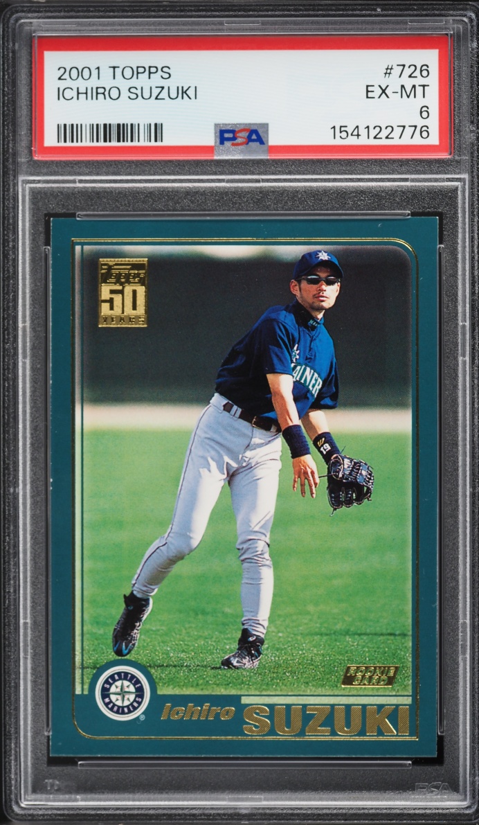2001 Topps Ichiro Suzuki ROOKIE #726 PSA 6 EXMT