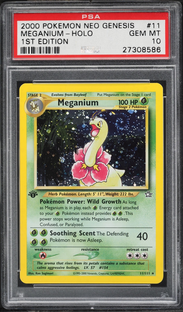 2000 Pokemon Neo Genesis 1st Edition Holo Meganium #11 PSA 10 GEM MINT