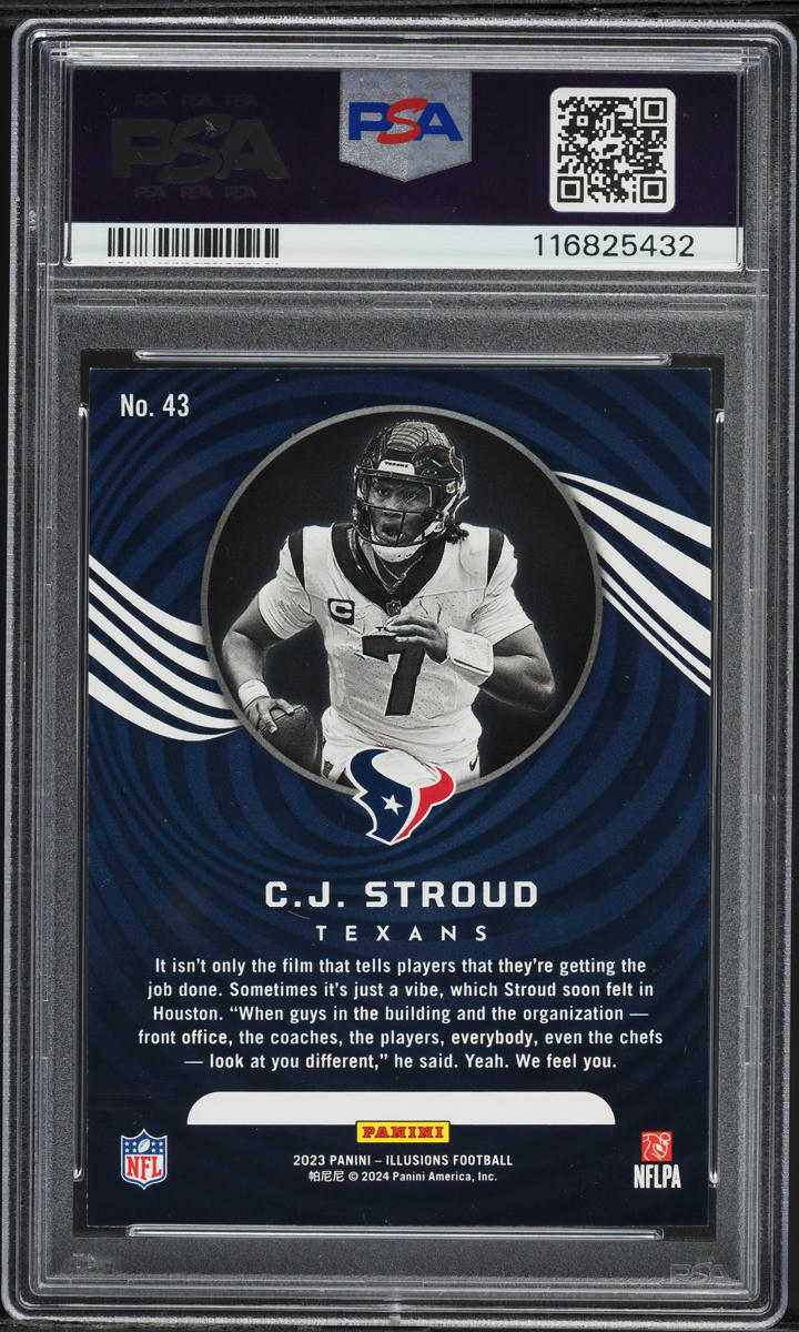 2023 Panini Illusions Trophy Collection Emerald C.J. Stroud ROOKIE #43 PSA 9