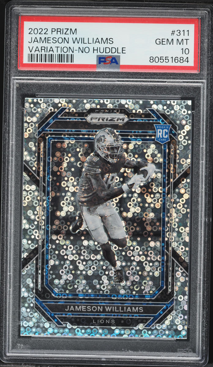 2022 Panini Prizm Variation No Huddle Jameson Williams ROOKIE #311 PSA 10 GEM MINT