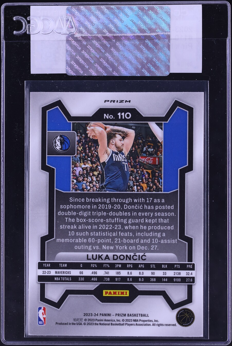 2023 Panini Prizm Pink Ice Luka Doncic #110 CGC AUTH