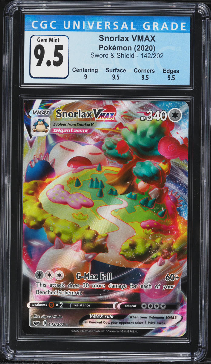 2020 Pokemon Sword & Shield Alt Art Snorlax VMAX #142 CGC 9.5 GEM MINT