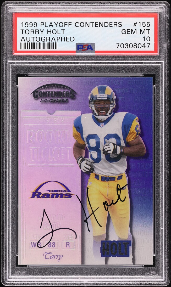 1999 Playoff Contenders Torry Holt ROOKIE AUTO #155 PSA 10 GEM MINT