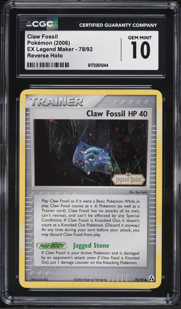 2006 Pokemon EX Legend Maker Reverse Holo Claw Fossil #78 CGC 10 GEM MINT