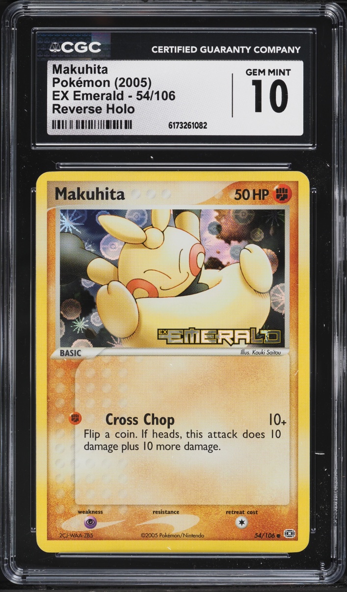 2005 Pokemon EX Emerald Reverse Holo Makuhita #54 CGC 10 GEM MINT