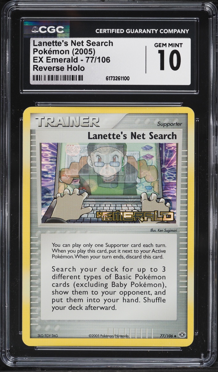 2005 Pokemon EX Emerald Reverse Holo Lanette's Net Search #77 CGC 10 GEM MINT