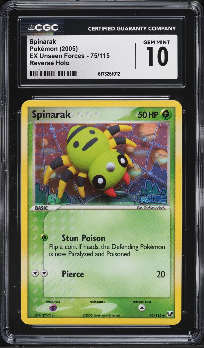 2005 Pokemon EX Unseen Forces Reverse Holo Spinarak #75 CGC 10 GEM MINT