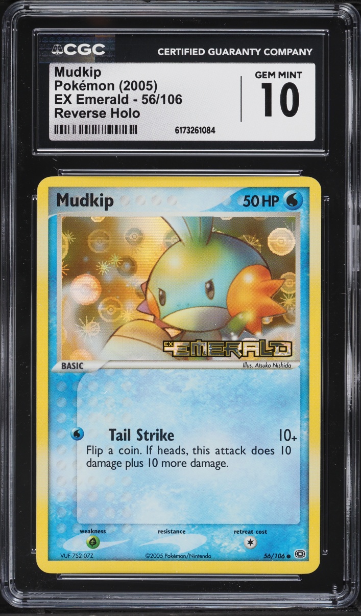 2005 Pokemon EX Emerald Reverse Holo Mudkip #56 CGC 10 GEM MINT