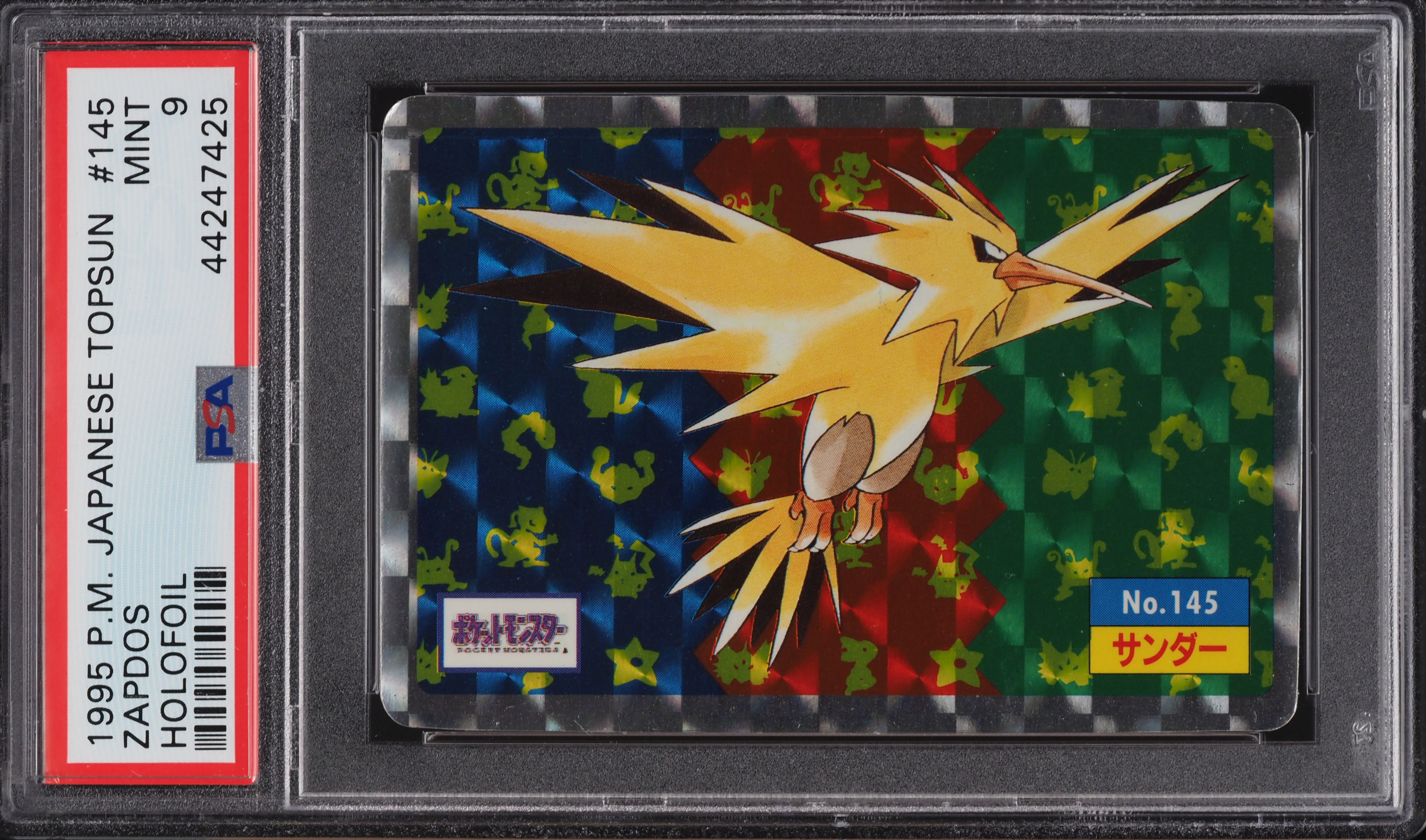 1997 Pokemon Japanese Topsun Holofoil Prism Zapdos #145 PSA 9 MINT