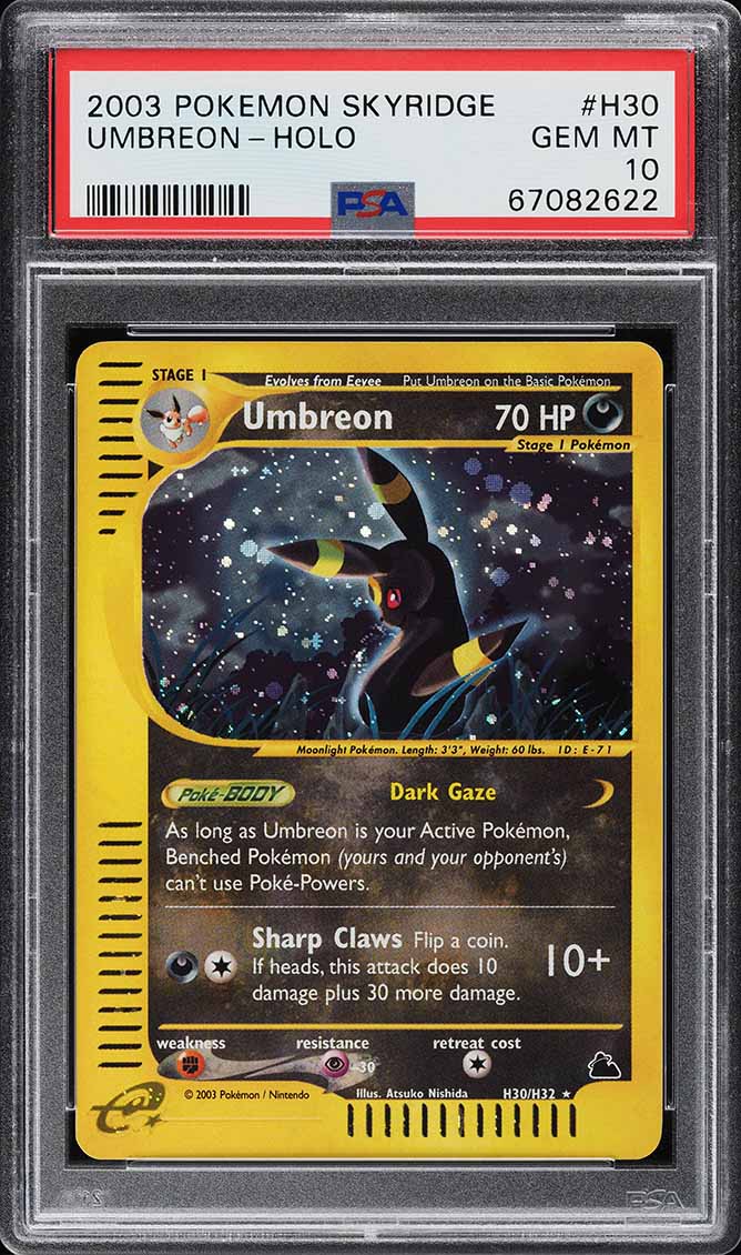 2003 Pokemon Skyridge Holo Umbreon #H30 PSA 10 GEM MINT