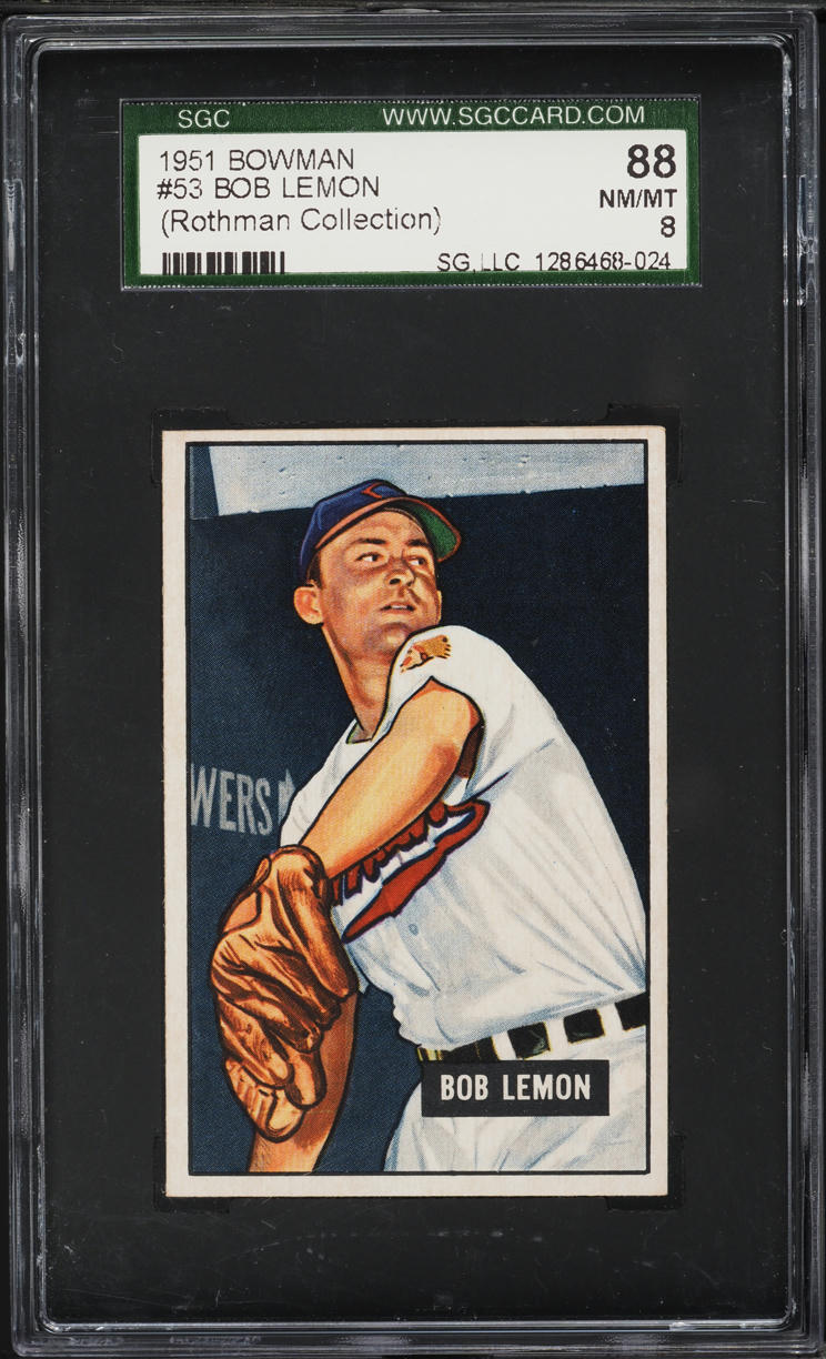 1951 Bowman Bob Lemon #53 SGC 8 NM-MT