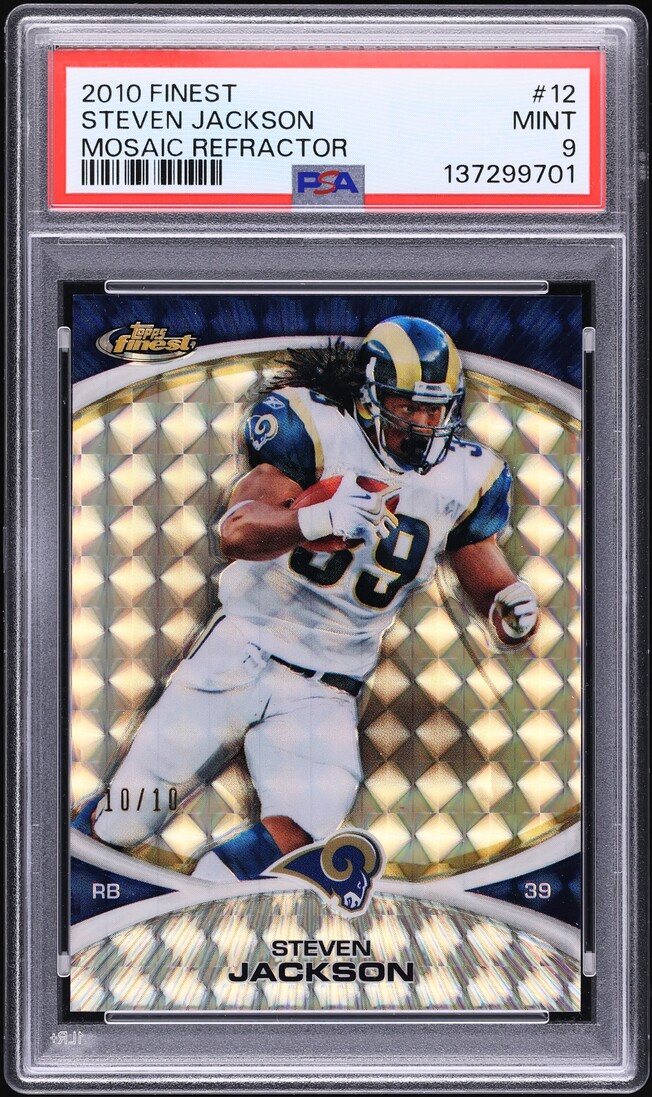 2010 Finest Mosaic Refractor Steven Jackson 10/10 #12 PSA 9 MINT - Photo 1