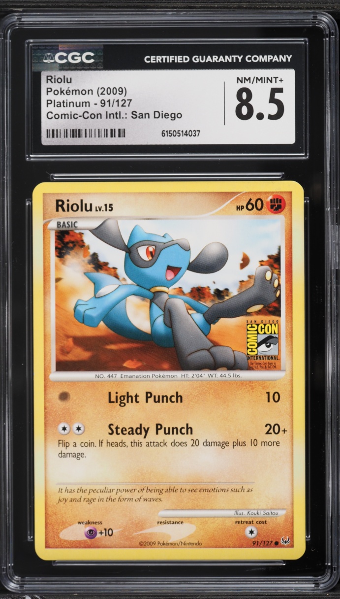2009 Pokemon Platinum Comic-Con International San Diego Riolu #91 CGC 8.5 NM-MT+