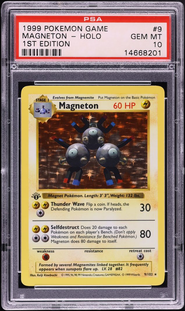 1999 Pokemon Base Set Shadowless 1st Edition Holo Magneton #9 PSA 10 GEM MINT