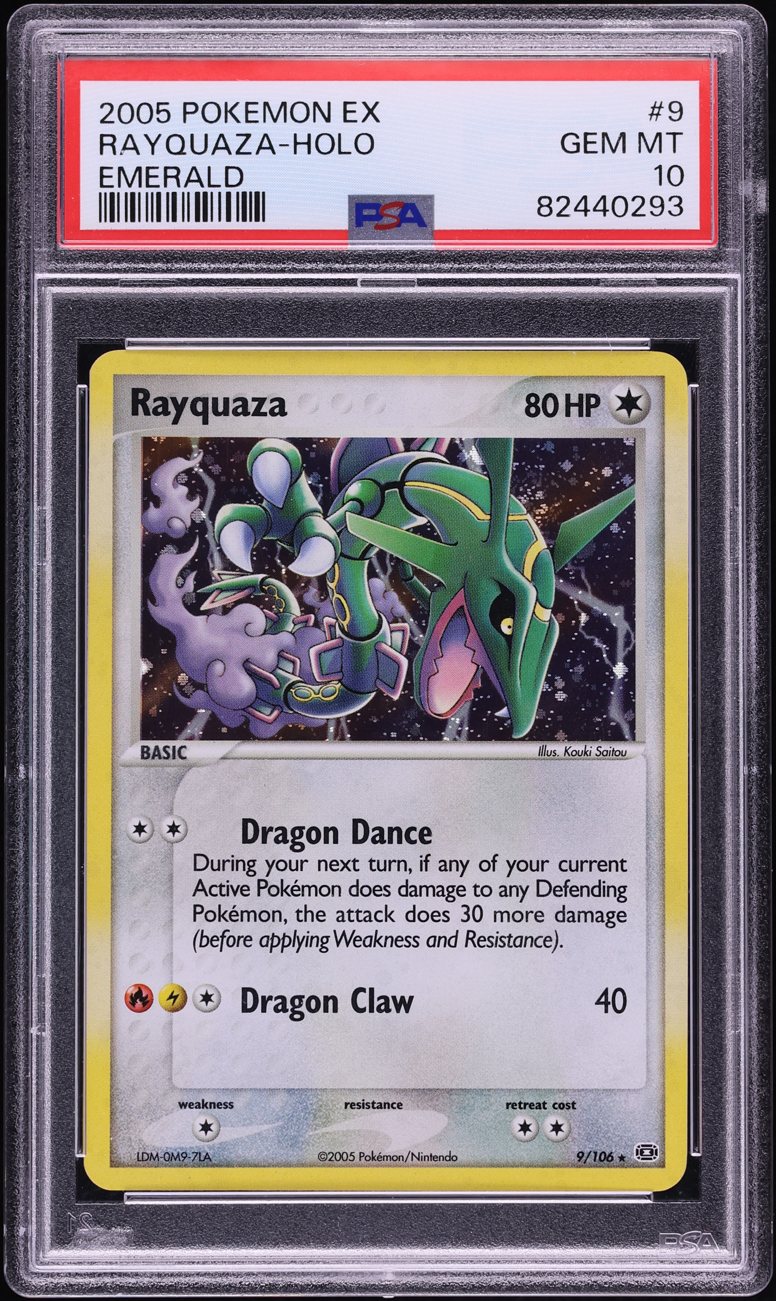2005 Pokemon EX Emerald Holo Rayquaza #9 PSA 10 GEM MINT