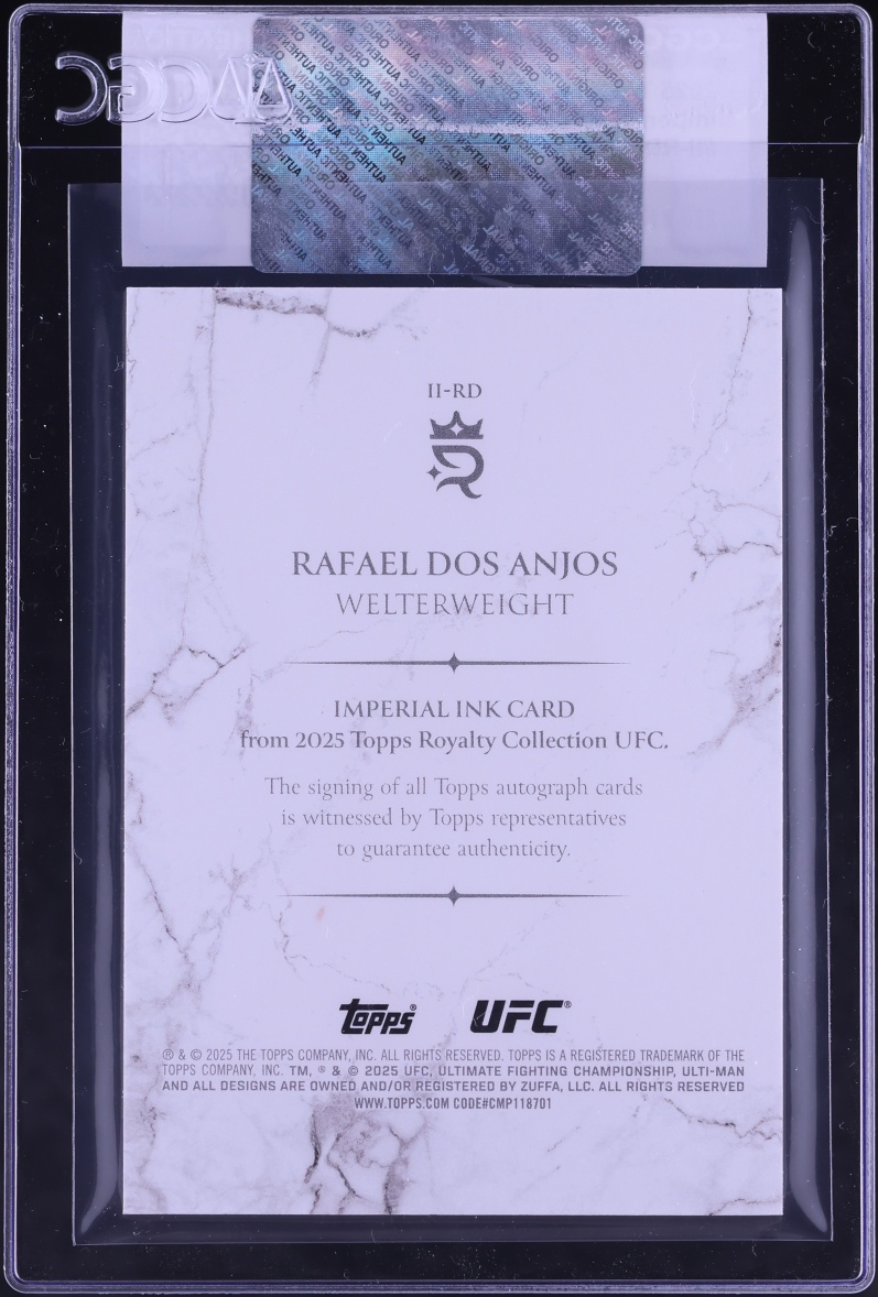 2025 Topps Royalty UFC Imperial Ink Rafael Dos Anjos AUTO /99 #II-RD CGC AUTH
