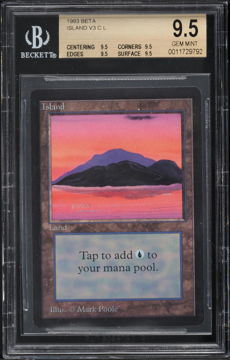 1993 Magic The Gathering MTG Beta Island BGS 9.5 GEM MINT