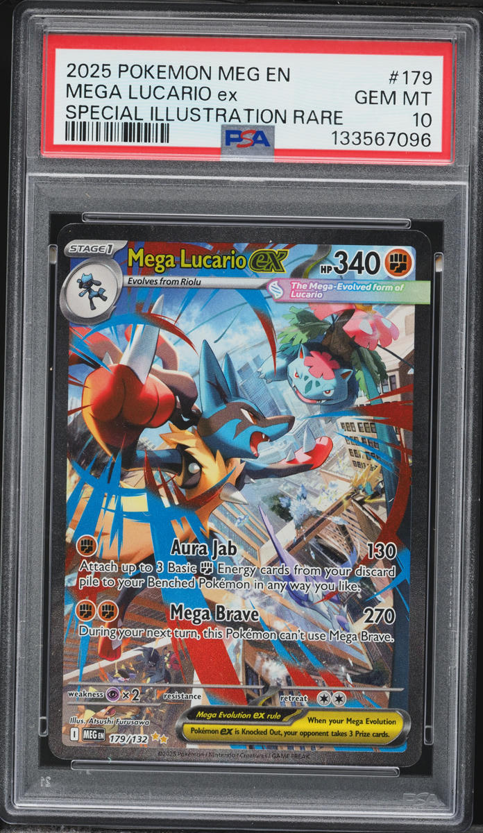 2025 Pokemon Mega Evolution SIR Mega Lucario ex #179 PSA 10 GEM MINT