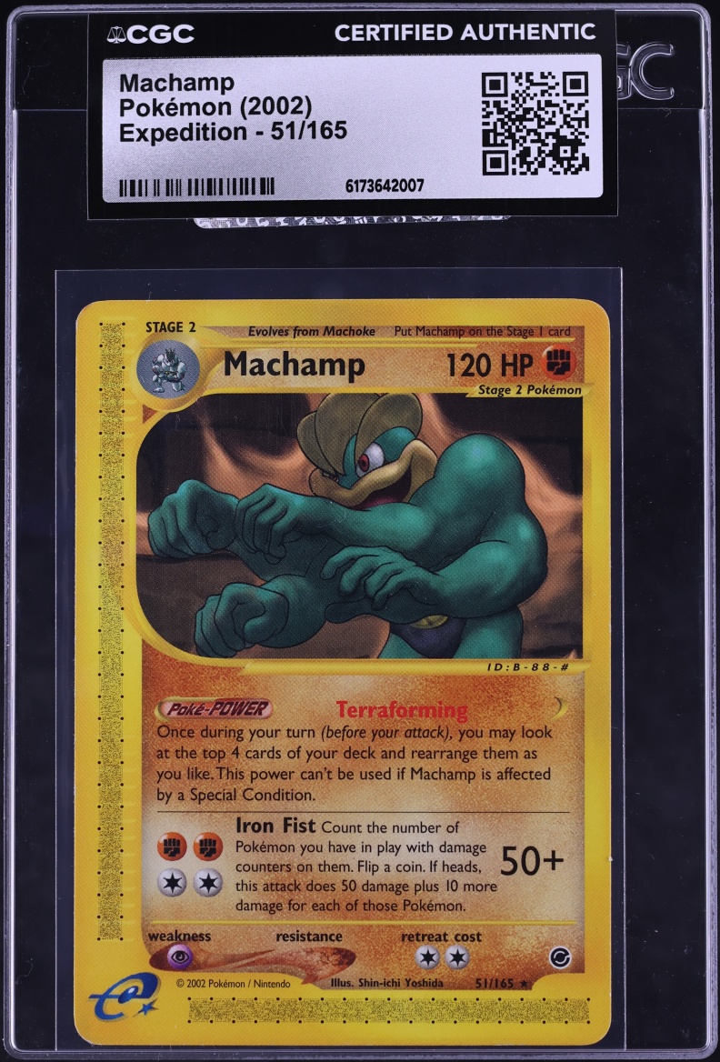2002 Pokemon Expedition Machamp #51 CGC AUTH