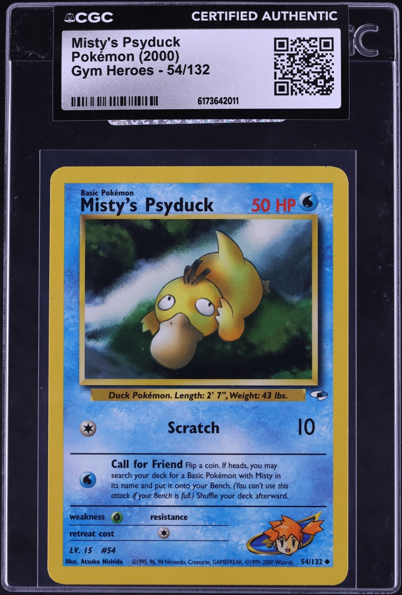 2000 Pokemon Gym Heroes Misty's Psyduck #54 CGC AUTH