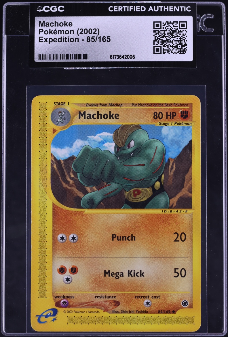 2002 Pokemon Expedition Machoke #85 CGC AUTH