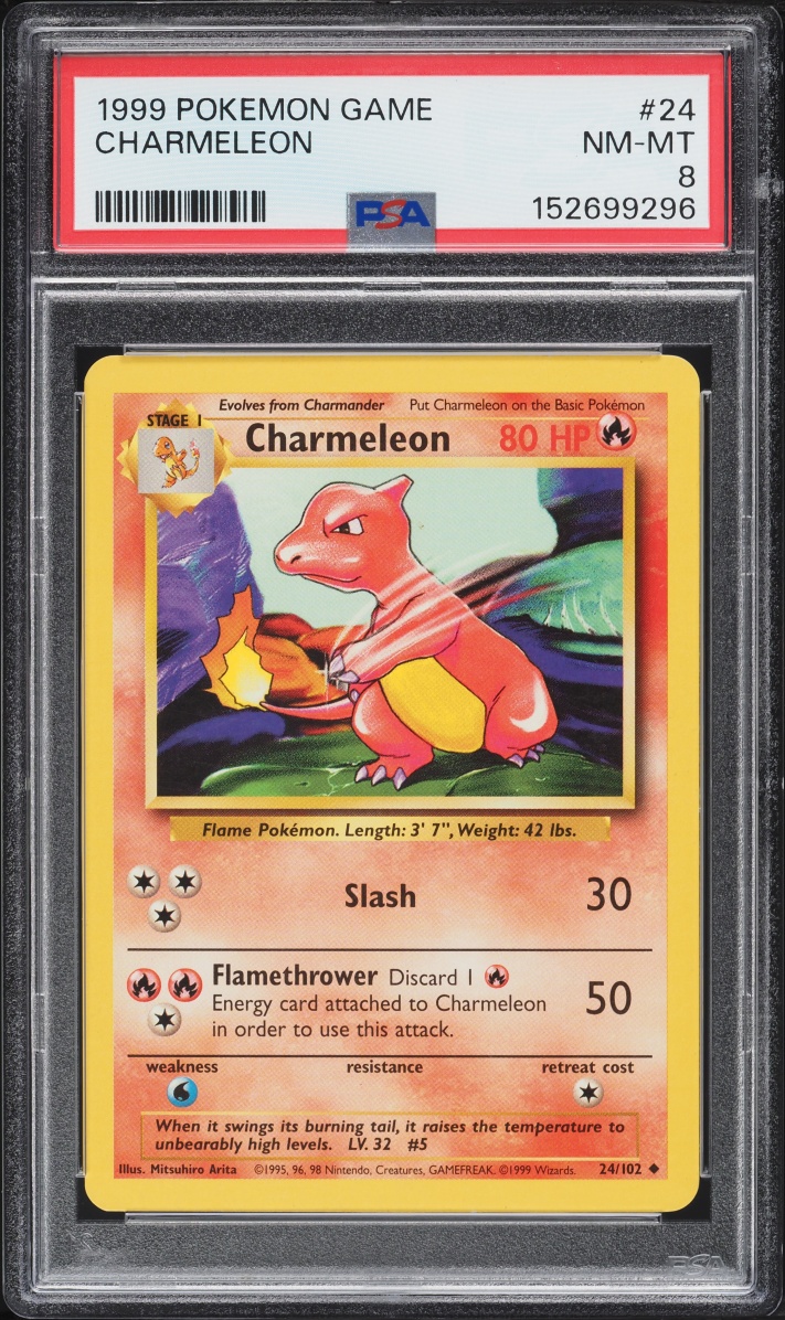 1999 Pokemon Base Set Charmeleon #24 PSA 8 NM-MT